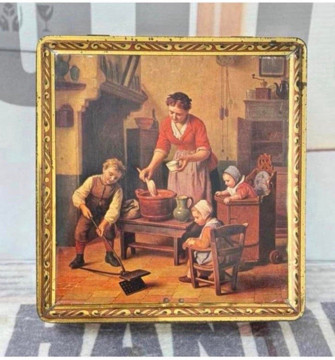Oud Antiek Blik Demaret Chocola De Loose 1950 met slot, Verzamelen, Ophalen of Verzenden, Zo goed als nieuw, Overige