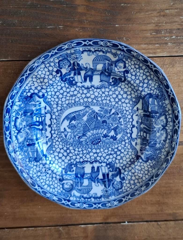 Antiek Engels Bordje - William Adams Chinees Patroon 1780, Antiek en Kunst, Antiek | Wandborden en Tegels, Ophalen of Verzenden