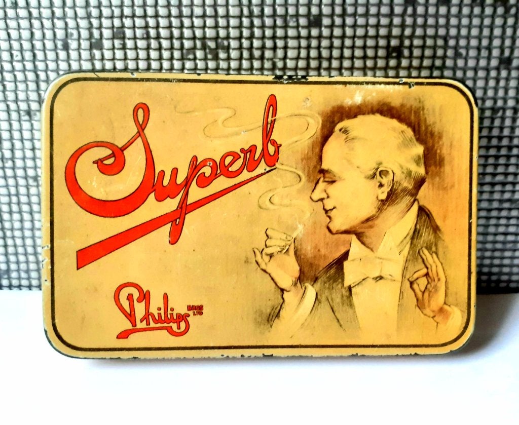 super philips cigarettes blik london amsterdam, Verzenden, Gebruikt, Overige