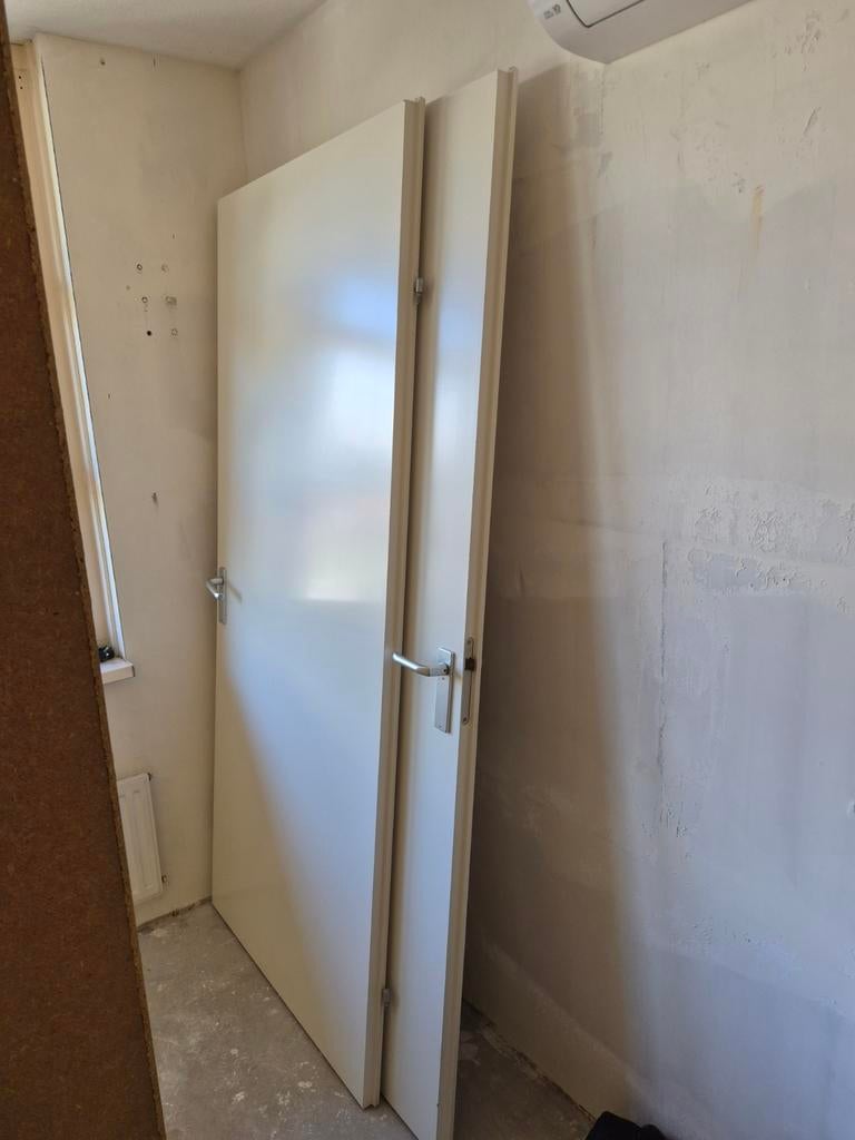 4 st witte opdekdeuren incl beslag, Ophalen, Binnendeur, 200 tot 215 cm