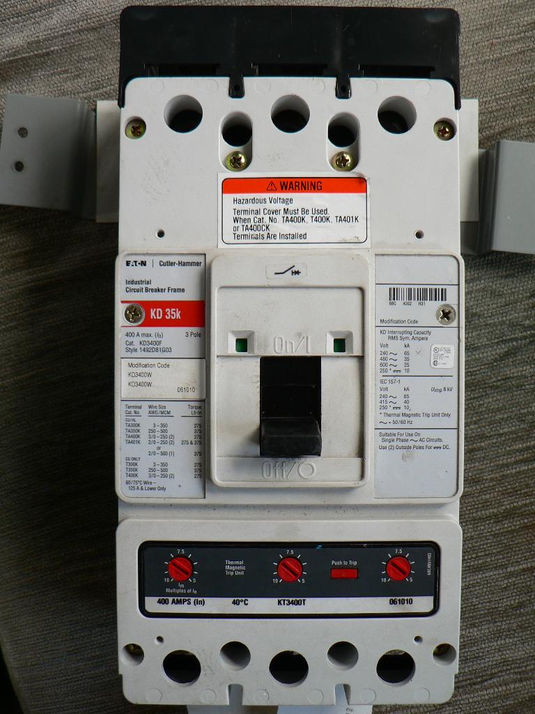 Circuit Breaker 400 Amp-600 Volt-Cutler-Hammer, Ophalen, Gebruikt