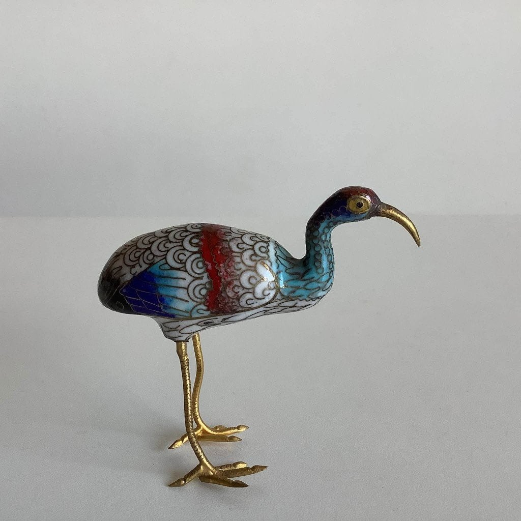 Vintage Cloissonné vogel - Ibis, Ophalen of Verzenden