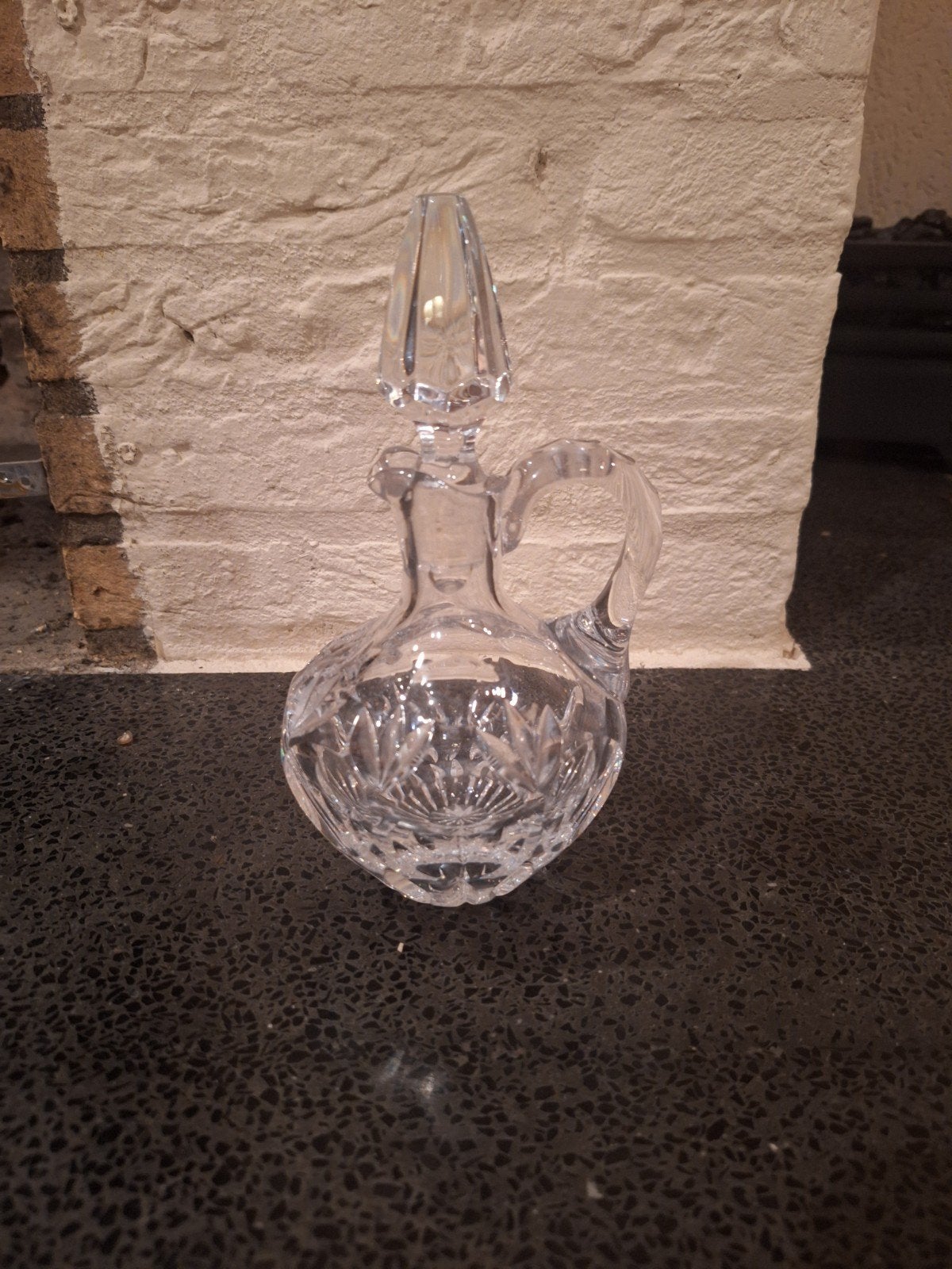 Vintage geslepen kristallen karaf met stop – 20 cm, Ophalen