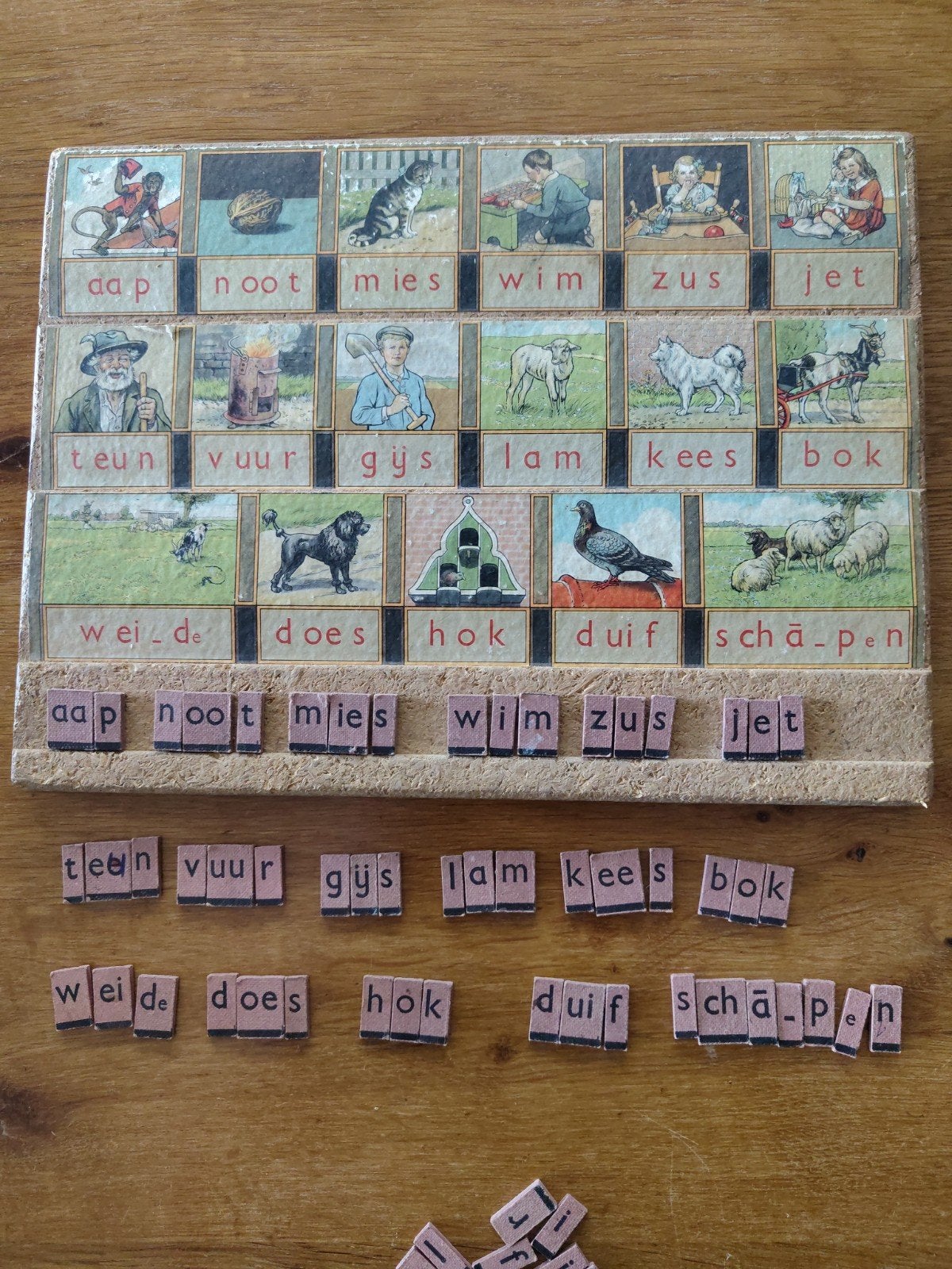 Vintage letterdoos om te leren lezen, Ophalen, Gebruikt, Taal en Lezen