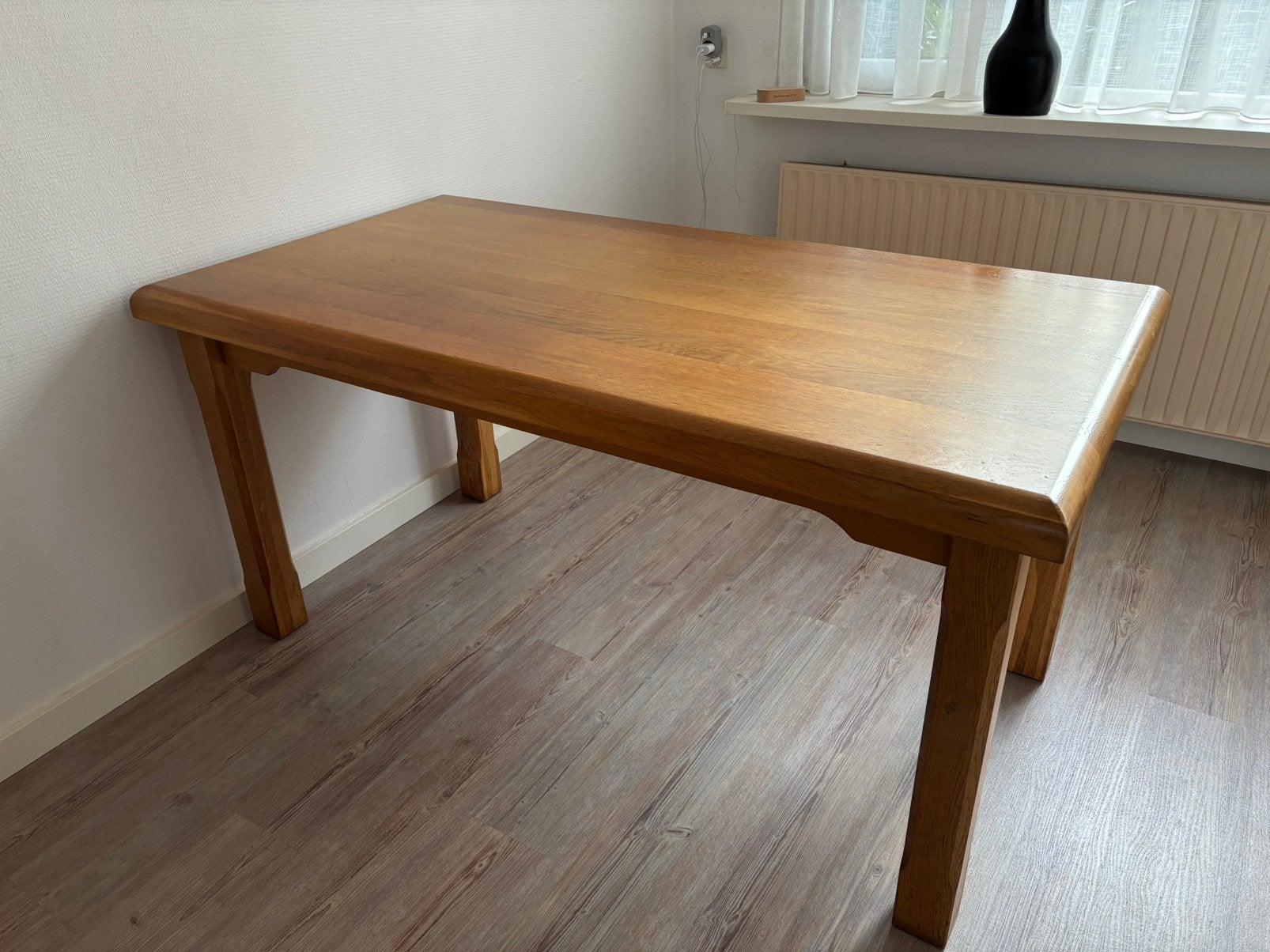 Massief eikenhouten eettafel, Ophalen, Gebruikt, Eikenhout, 50 tot 100 cm