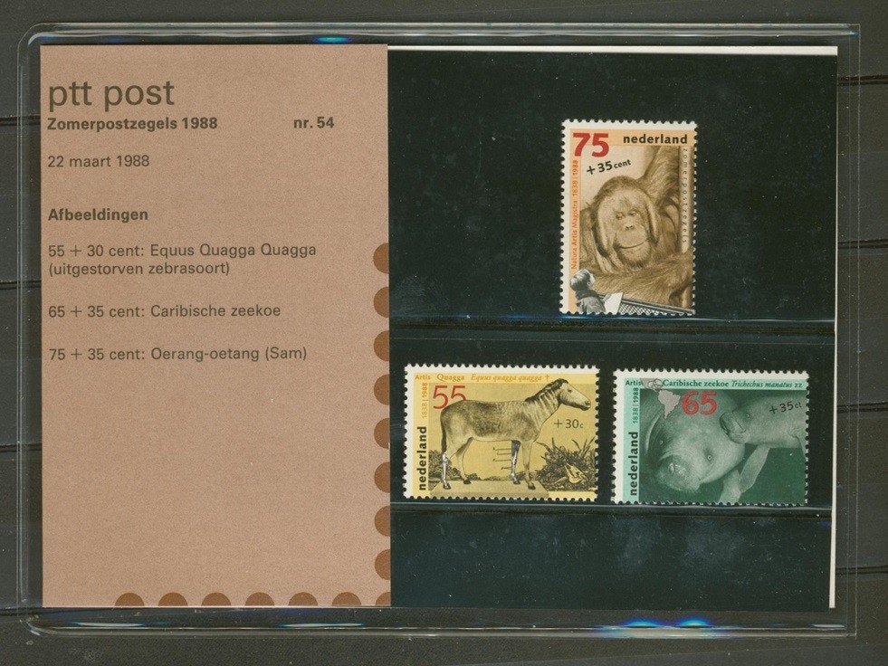 PTT Post Postzegelmapje 1988 M54  Zomerpostzegels p-54 jdu, Ophalen of Verzenden, Na 1940, Postfris