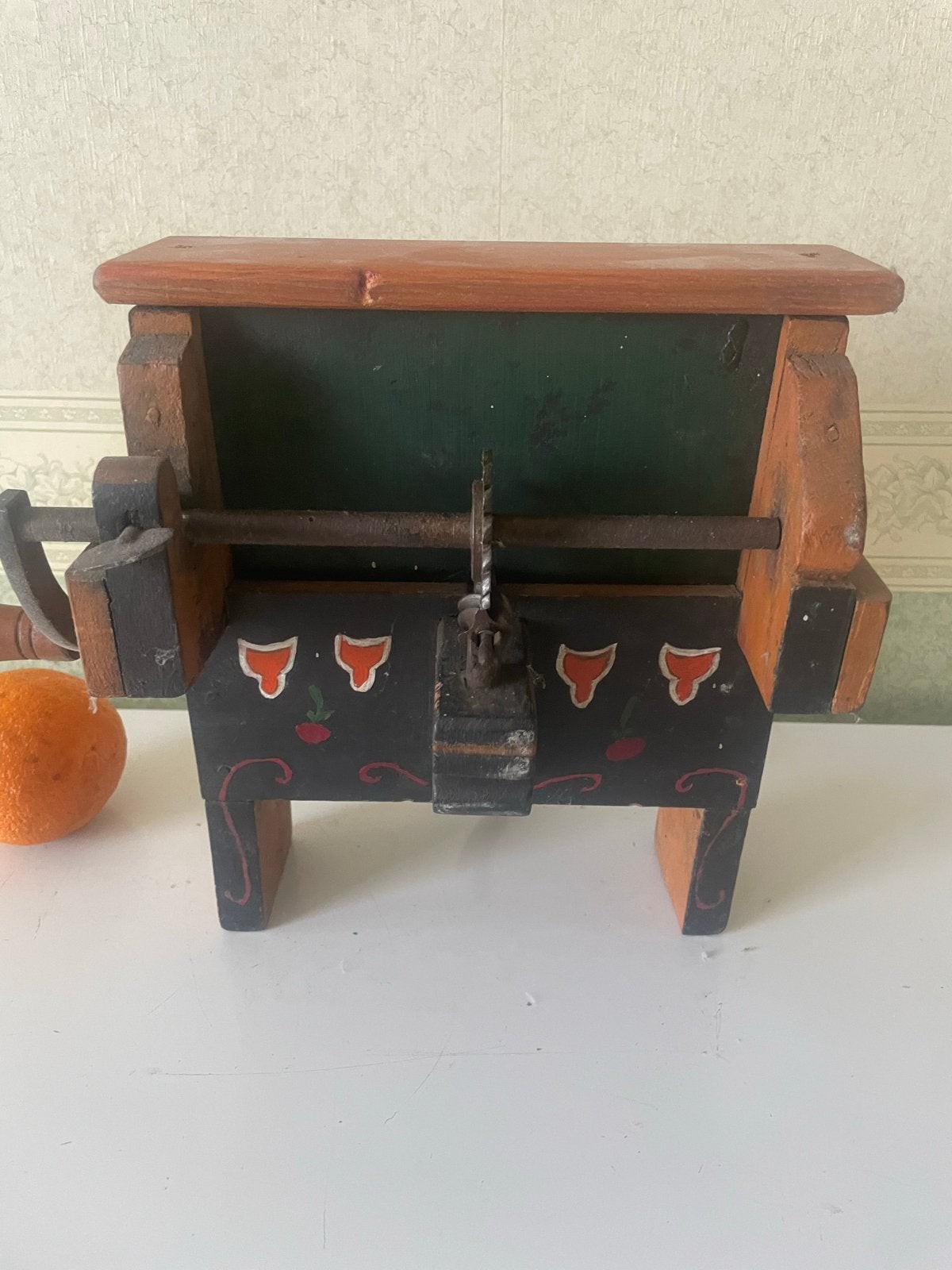 Antieke houten boterkarn met zwengel, Ophalen of Verzenden