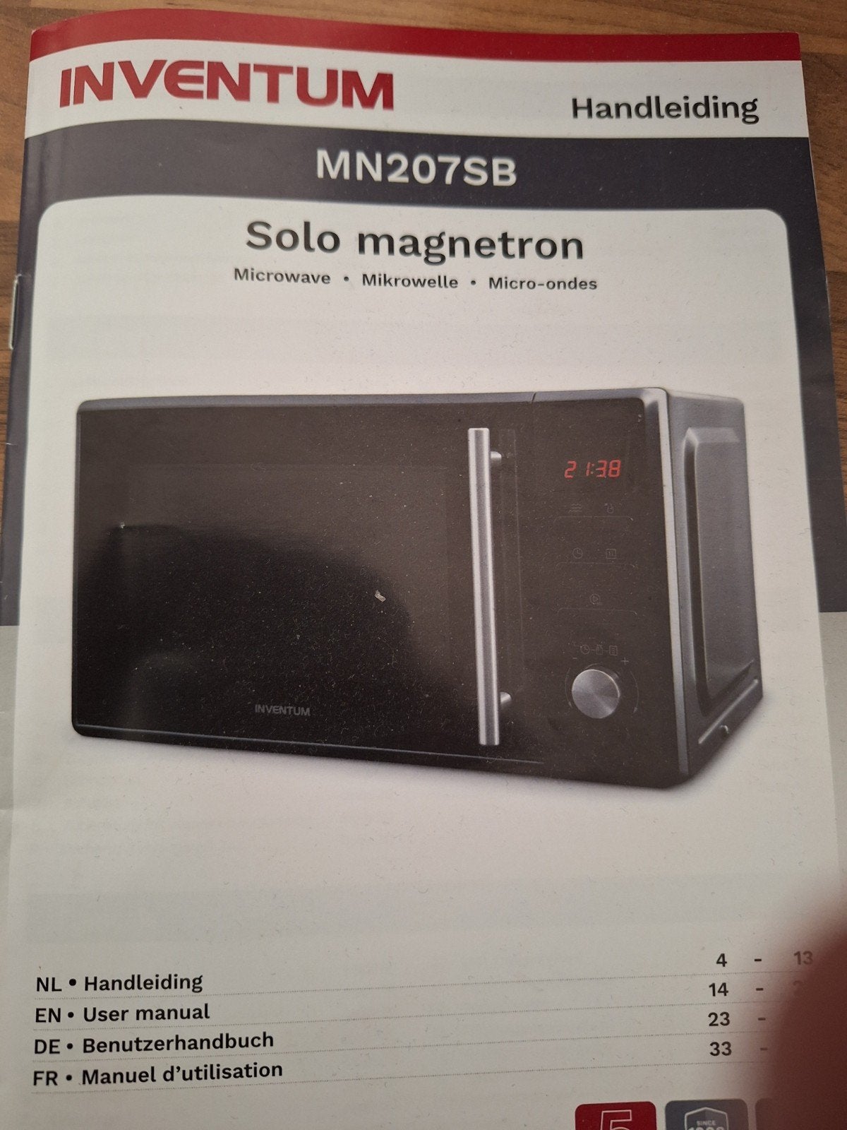 Inventum MN207SB Solo Magnetron - Zo goed als nieuw, Witgoed en Apparatuur, Magnetrons, Ophalen, Zo goed als nieuw