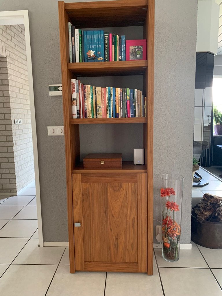 2x opbergkast Massief Notenhout matlak (1 gratis), Ophalen, Met deur(en), Design, 50 tot 100 cm