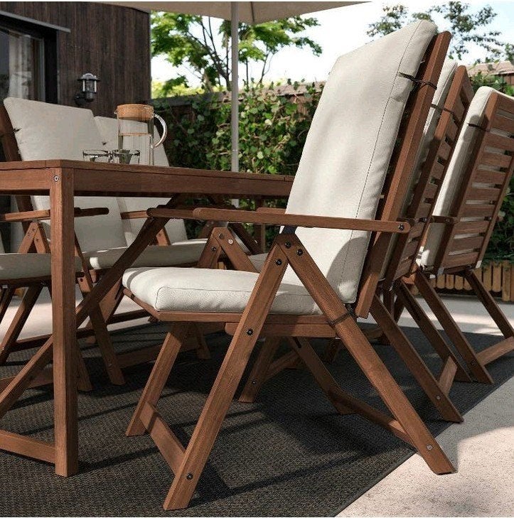 IKEA ÄPPLARÖ stoelen Set van 4 (NIEUW IN DOOS) incl. kussens, Ophalen, Nieuw, Hout, Verstelbaar