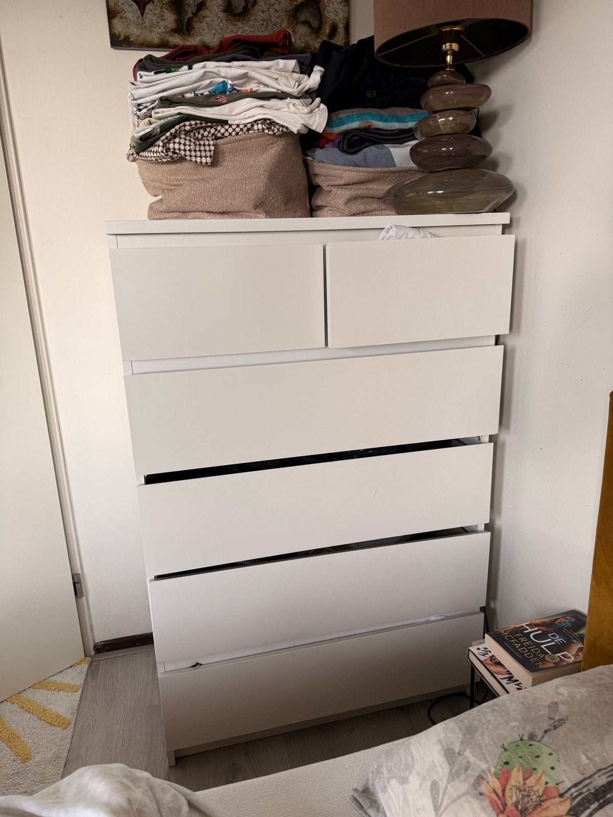 Witte ladekast met 6 laden - IKEA Malm stijl, Ophalen, Gebruikt, 5 laden of meer, 100 tot 150 cm