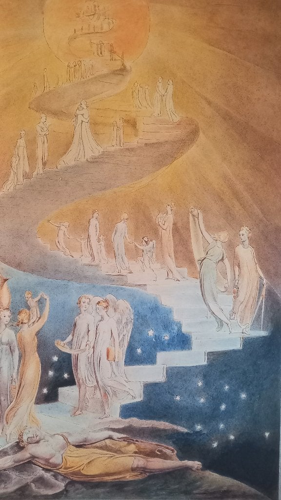 Engelenladder William Blake, gespannen op canvas. Kunstkopie, Antiek en Kunst, Kunst | Schilderijen | Klassiek, Ophalen