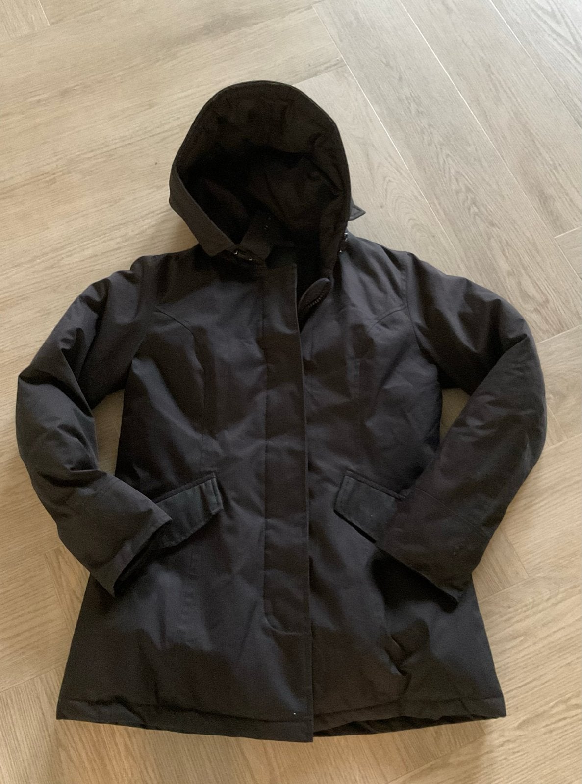 Zwarte Air Force winterjas met capuchon, Kleding | Dames, Ophalen of Verzenden, Gedragen, Maat 36 (S), Zwart