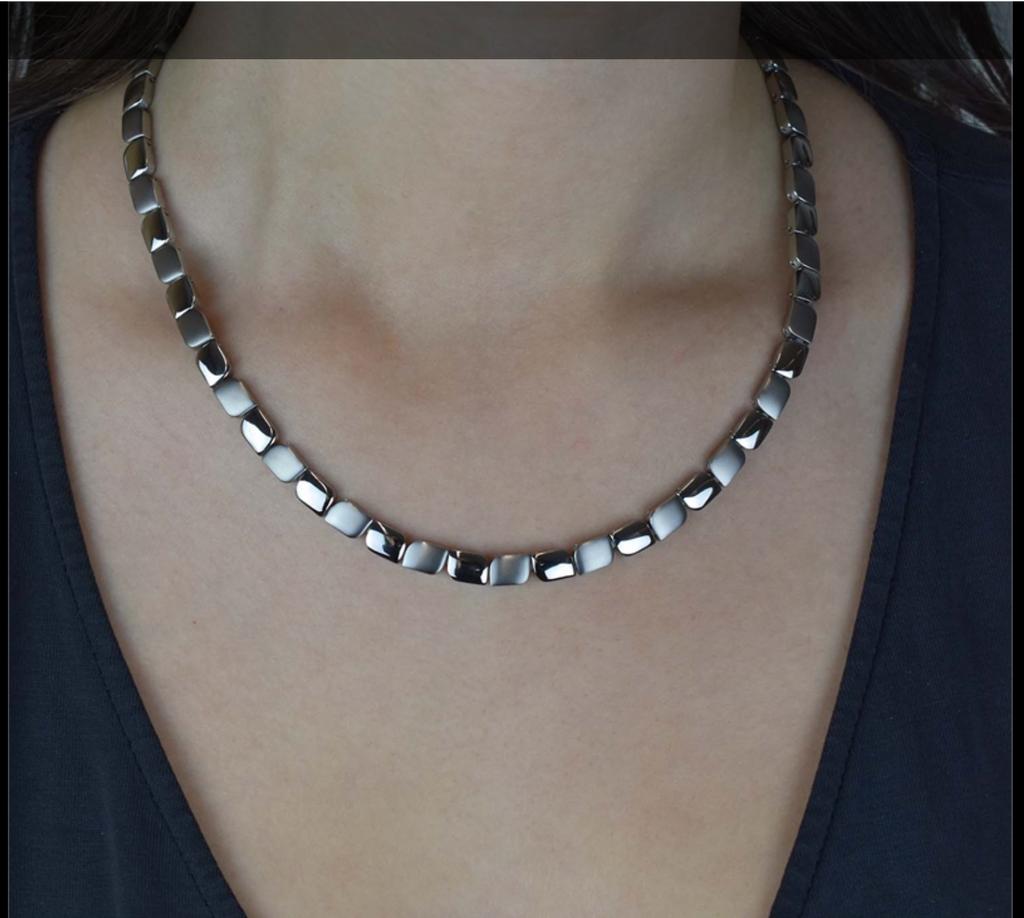 Boccia Titanium 08003-01 Dames tulp Collier 45 cm, Ophalen of Verzenden, Zo goed als nieuw, Zilver, Overige materialen