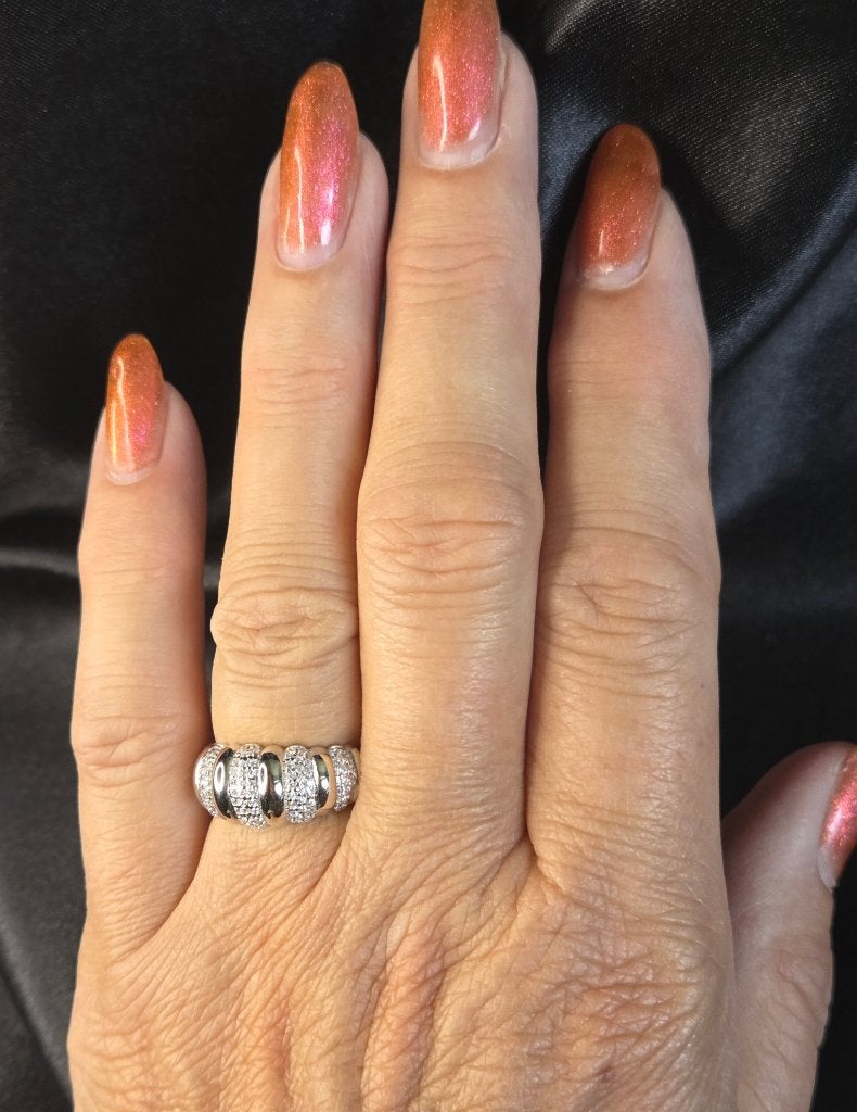 Prachtige brede zilveren ring met zirkonia. 2026/387, Met edelsteen, ., Nieuw, Ophalen of Verzenden