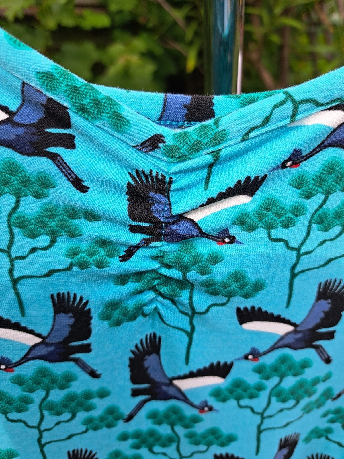 Nieuwe Zomerjurk met kraanvogelprint, Maat 38/40 (M), Blauw, Ophalen of Verzenden, Knielengte