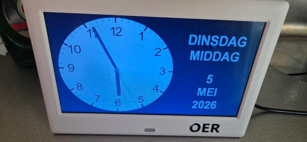 OER Dementieklok voor senioren en slechtzienden, Huis en Inrichting, Ophalen of Verzenden, Zo goed als nieuw