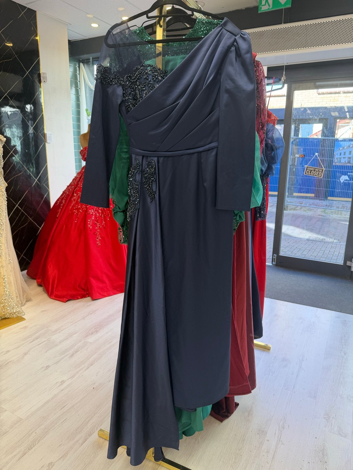 Nieuwe Donkerblauwe Avondjurk - Maat 44/46, Kleding | Dames, Galajurk, Blauw, Maat 46/48 (XL) of groter, Nieuw