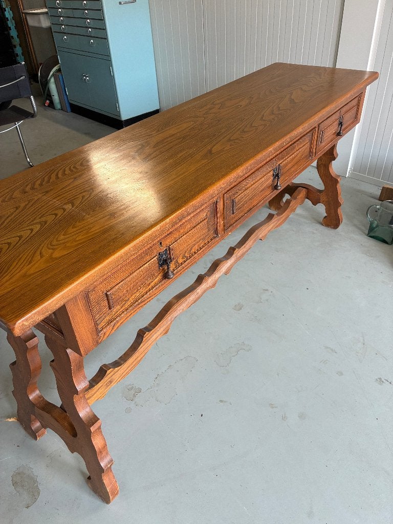 Houten Side table vintage, Ophalen, Gebruikt, Vintage, 150 tot 200 cm
