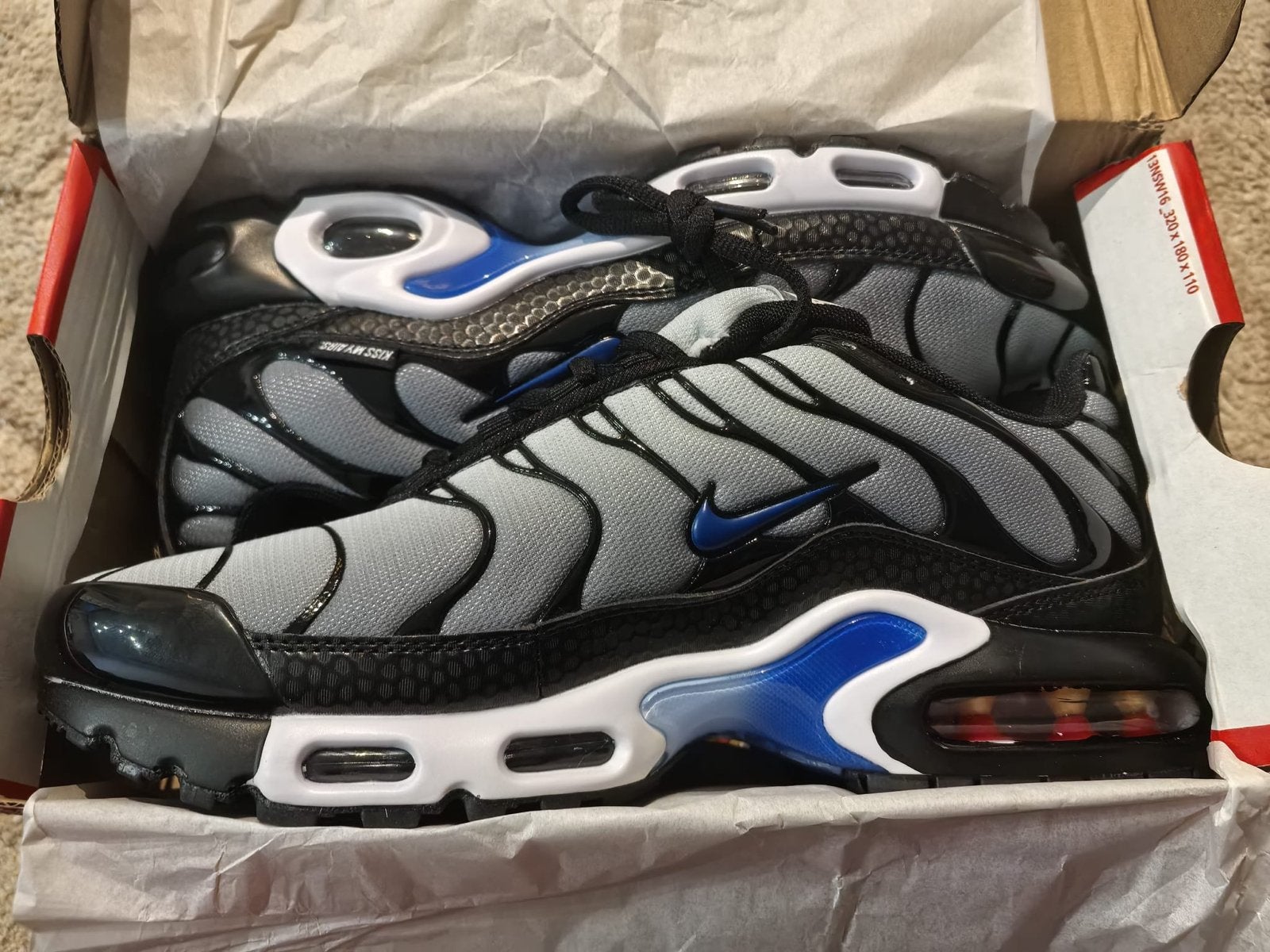 Nike Air Max Plus TN - Grijs/Zwart/Blauw (NIET GEBRUIKT), Ophalen of Verzenden, Nieuw, Overige kleuren, Sneakers of Gympen