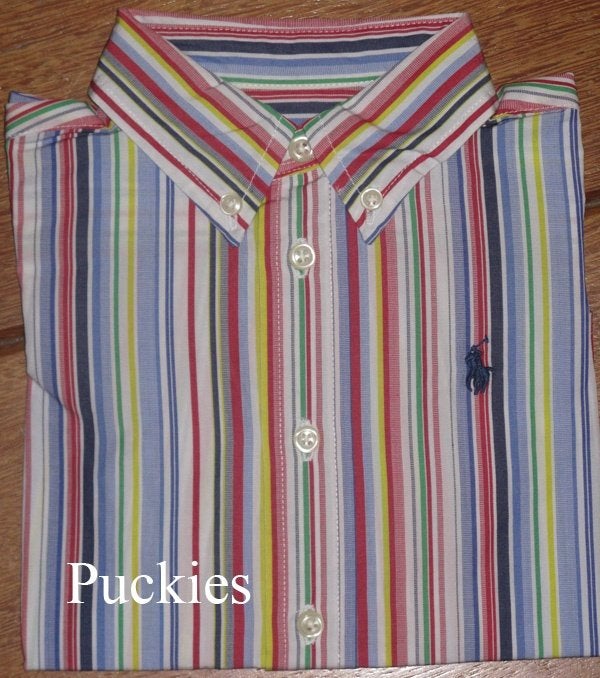 Maat 80 Gestreept Ralph Lauren overhemd NIEUW (9675) a, Nieuw, Ophalen of Verzenden, Overhemdje of Bloesje, Jongetje