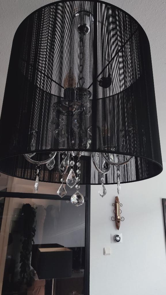 Kroonluchters 6 stuks, Ophalen, Zo goed als nieuw, Glas, Zwart 5 pit