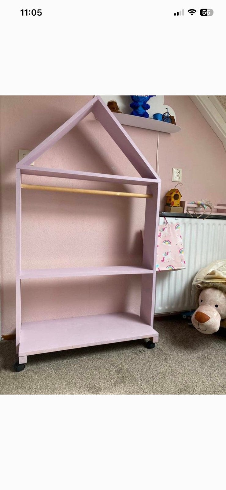Kledingrek / poppenkast, Ophalen, 50 tot 70 cm, 105 cm of meer, 100 cm of meer