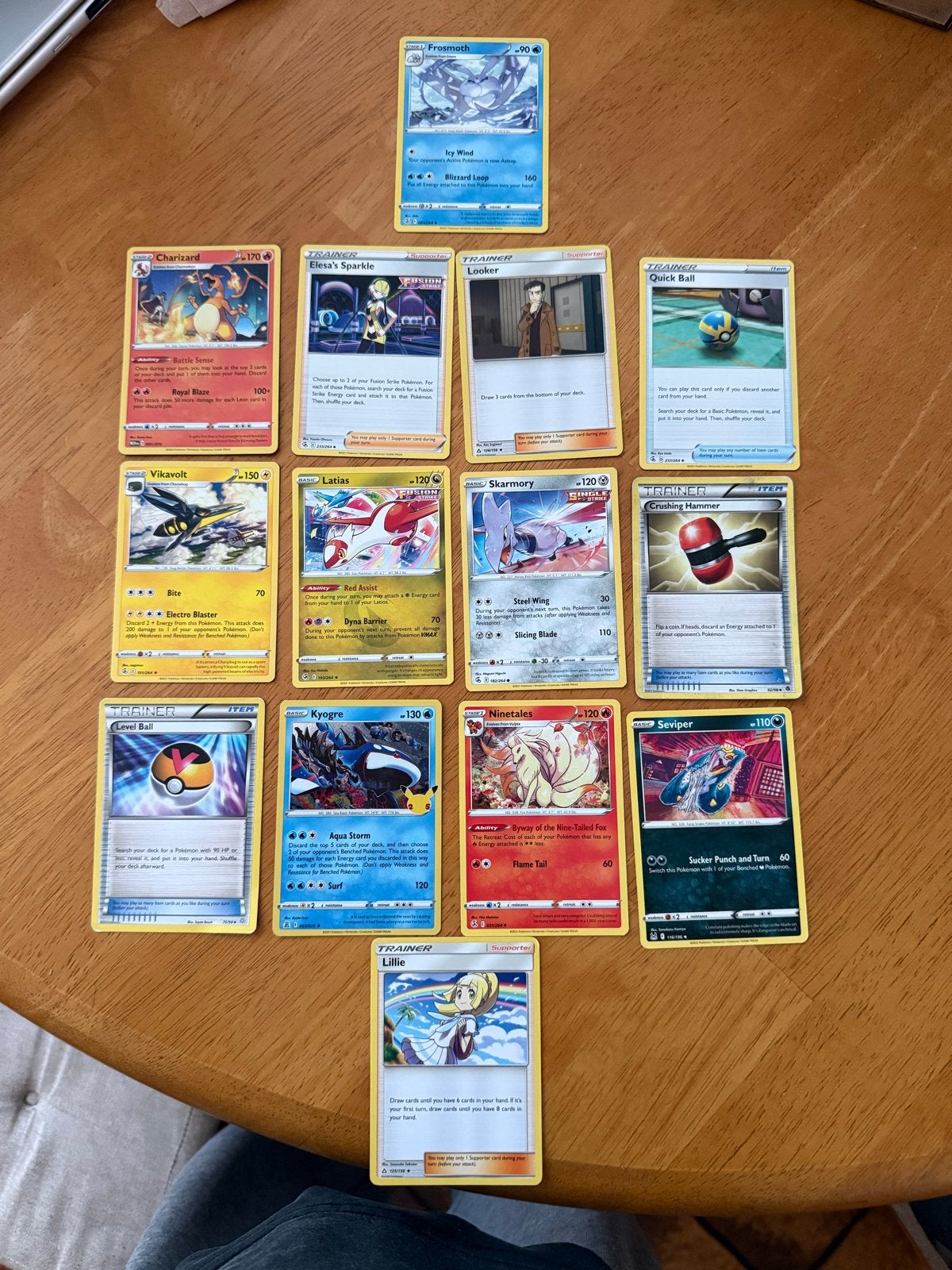 Pokémon Kaarten Collectie - Charizard, Lillie, Frosmoth, Ophalen of Verzenden, Gebruikt, Meerdere kaarten