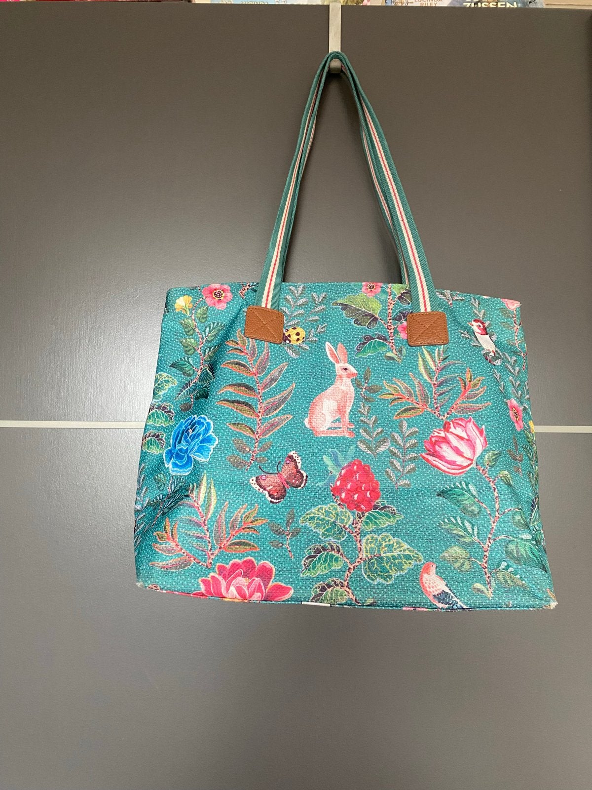 Pip Studio Shopper Tas met Bloemen en Dierenprint, Ophalen of Verzenden, Gebruikt, Groen, Shopper