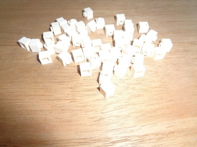 Partij J574=50x Nieuwe Lego stenen 1x1 wit (Meerdere setjes), Lego, Lego, Lego, Nieuw