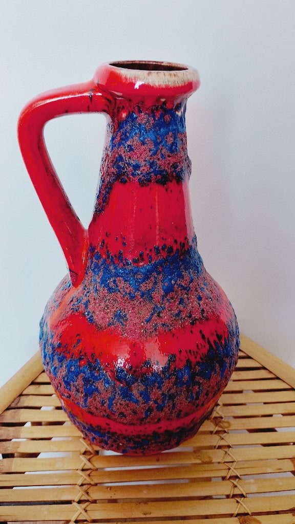 Vintage keramiek West Germany Bay Fat Lava vaas 31 cm, Ophalen