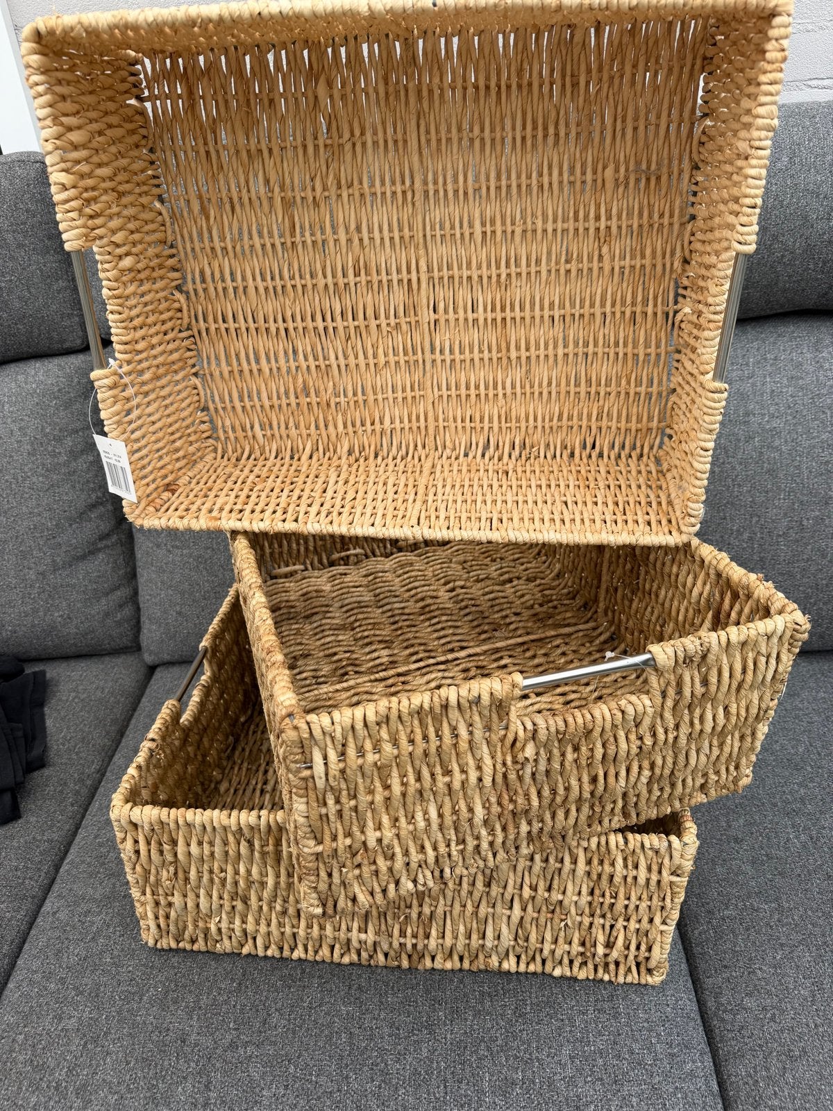Set van 4 rieten opbergmanden Xenos, Huis en Inrichting, Woonaccessoires | Kisten, Ophalen, Overige materialen, Minder dan 50 cm