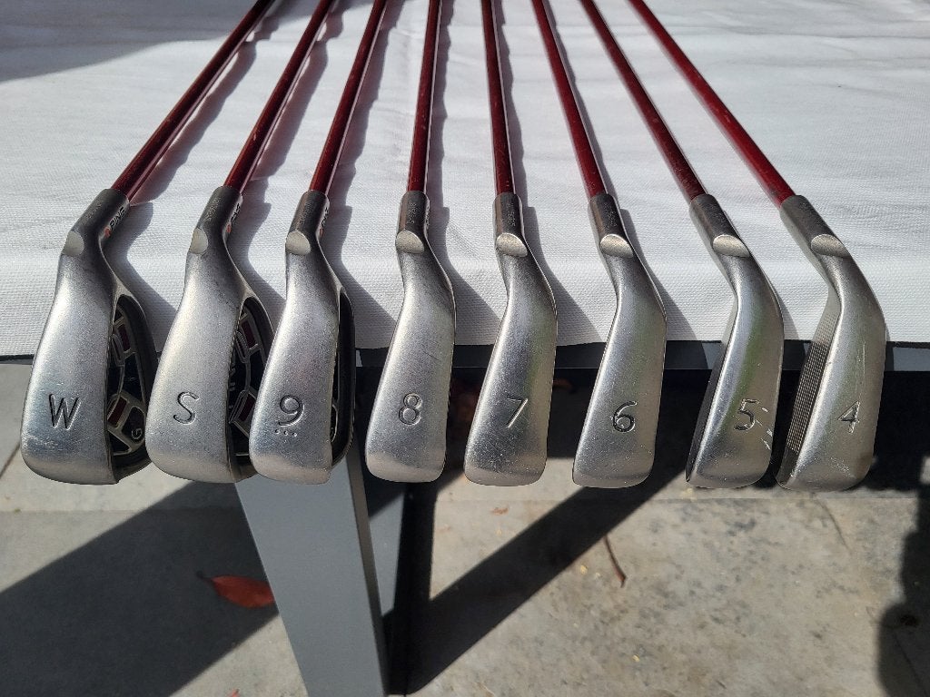 PING G15 ijzerset 4-PW-SW Orange Dot graphite shafts, Sport en Fitness, Golf, Ophalen, Gebruikt, Set, Ping