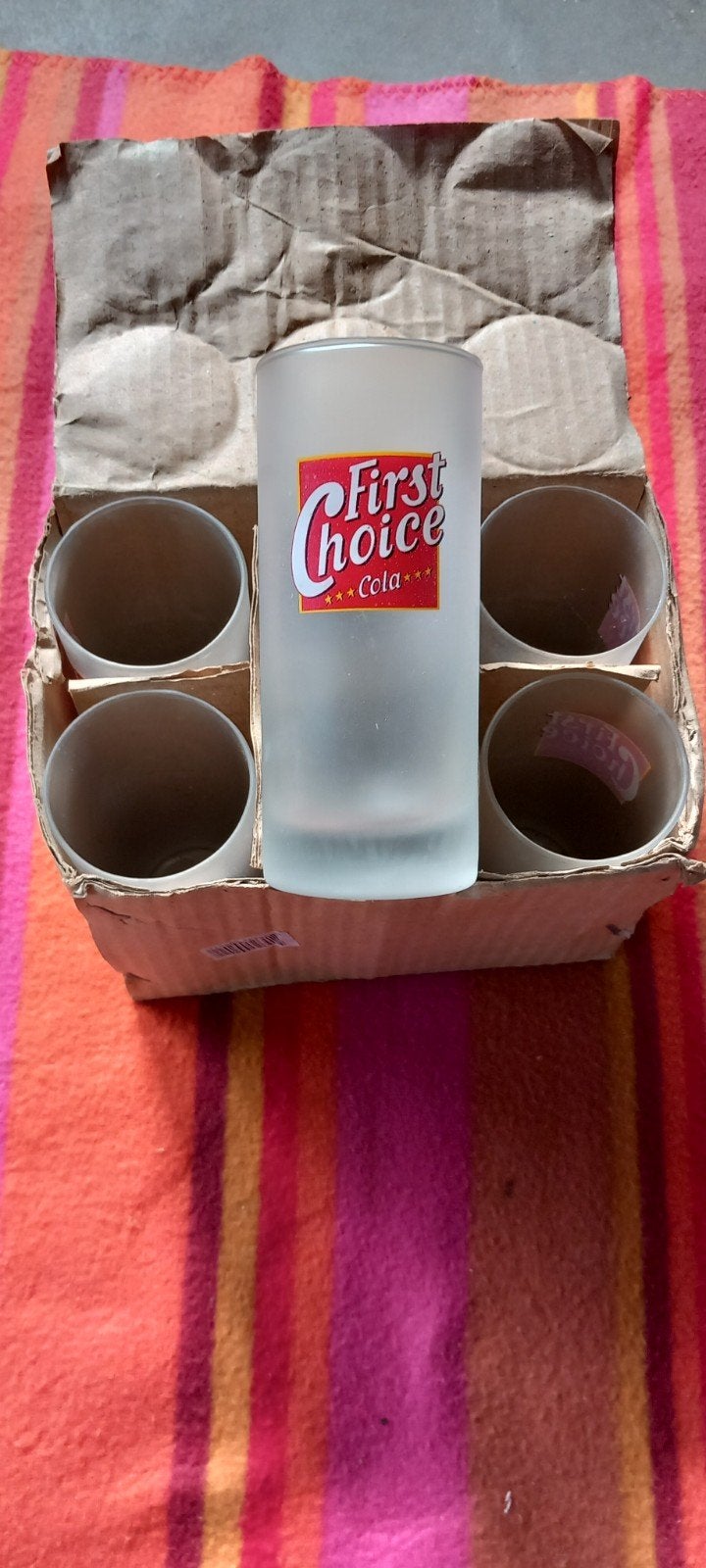 First Choice Cola glazen set - 6 stuks, nieuw, Nieuw, Ophalen of Verzenden, Wit, Overige merken