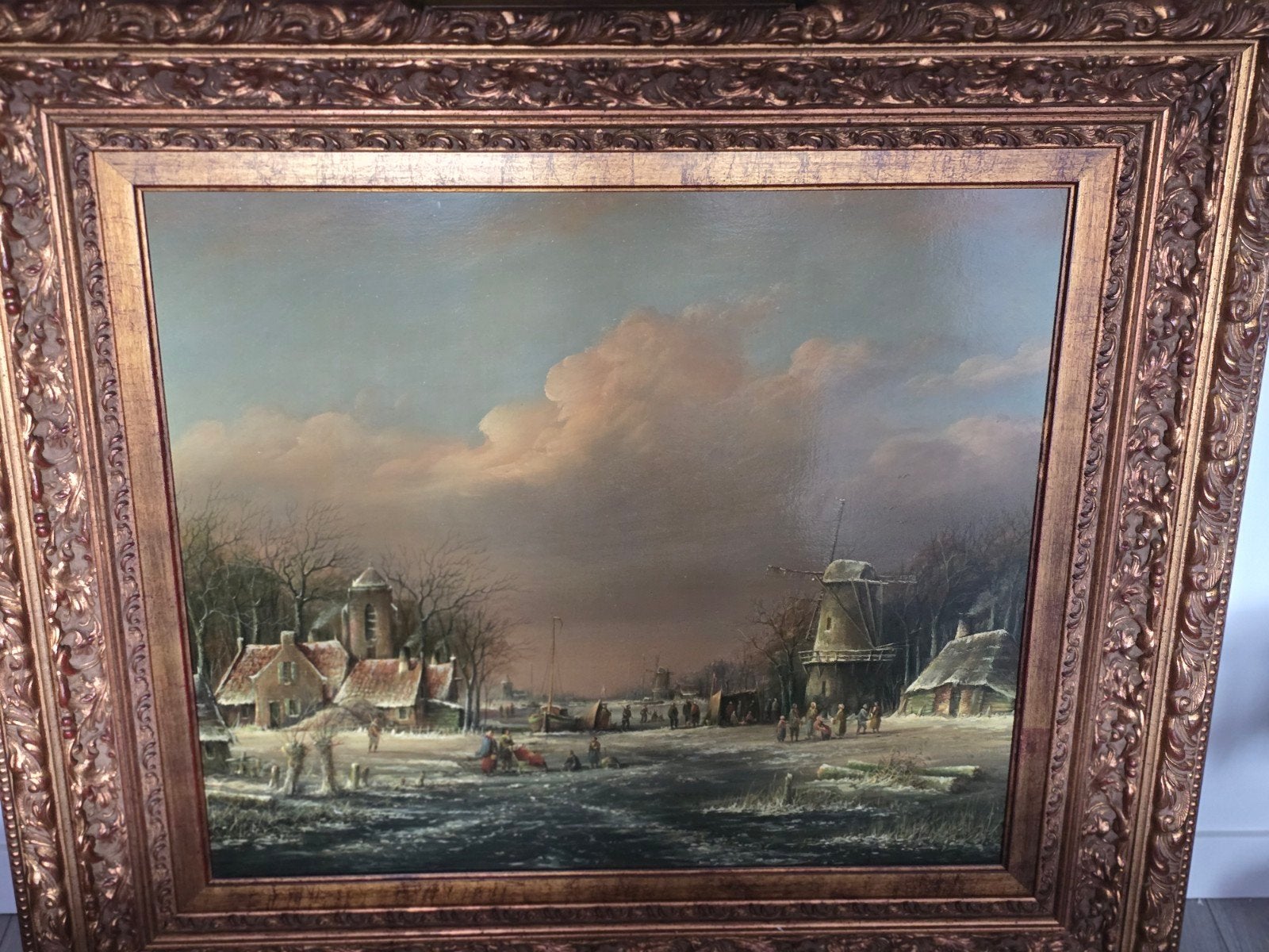 Groot Winterlandschap Schilderij door Thomas Heesakkers, Ophalen of Verzenden