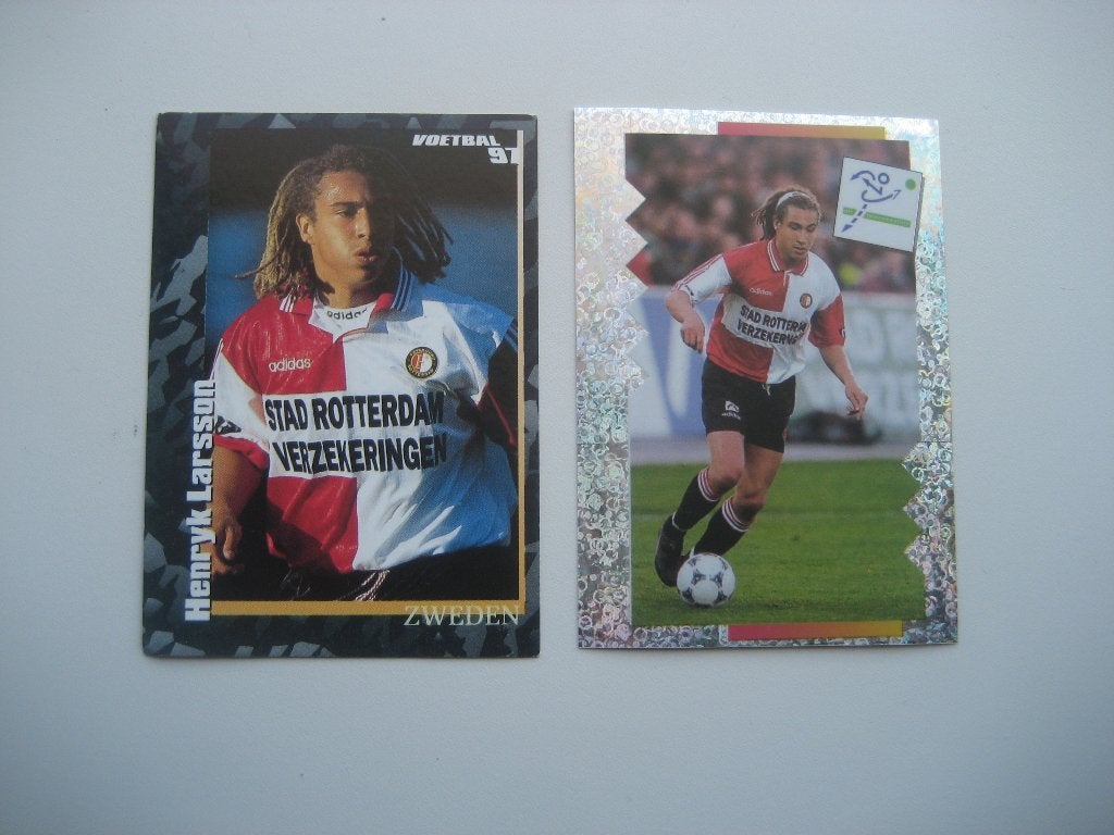 henryk larsson feyenoord plaatjes, Ophalen of Verzenden, Gebruikt, Meerdere plaatjes