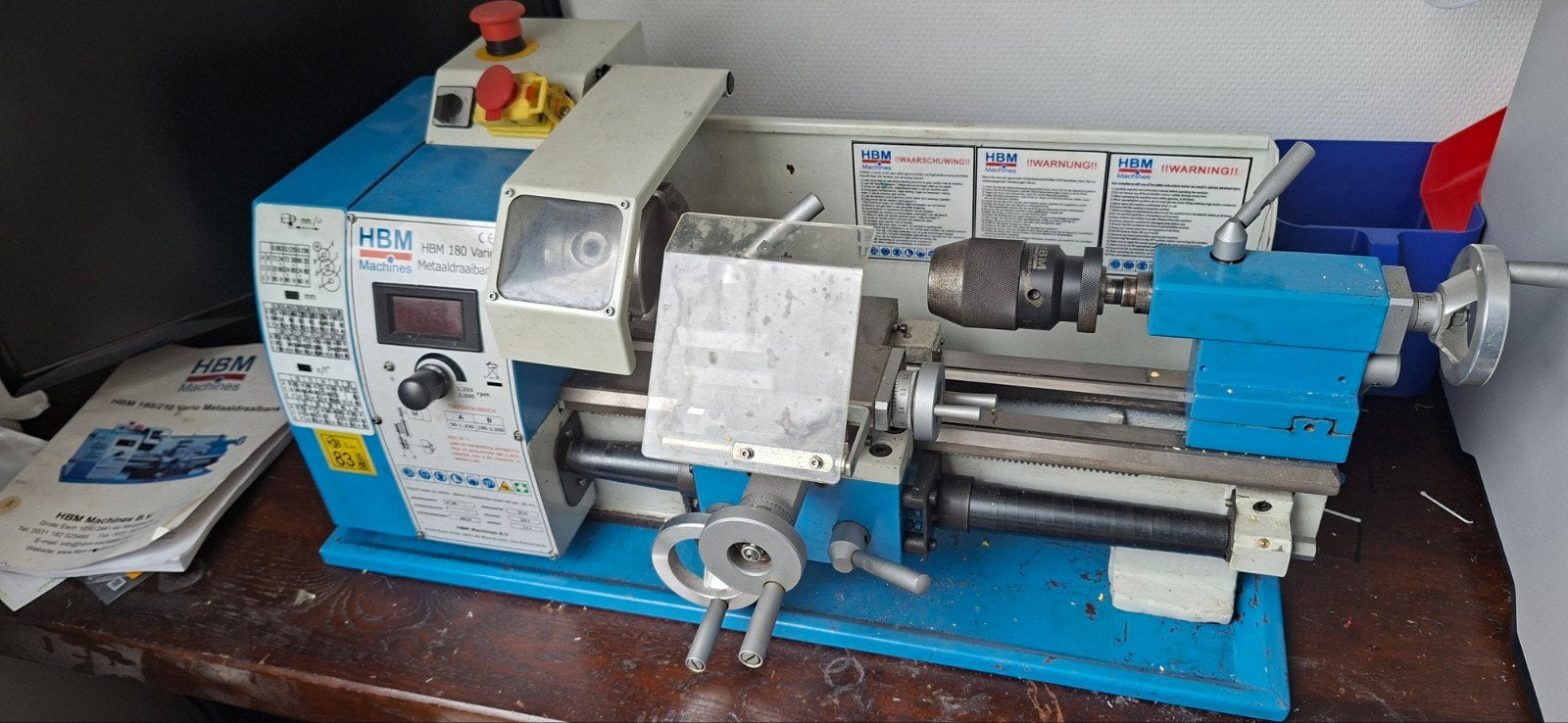 HBM 180 Vario Metaaldraaibank - Compact en Krachtig, Doe-het-zelf en Verbouw, Ophalen, Gebruikt, Metaaldraaibank, Minder dan 500 mm