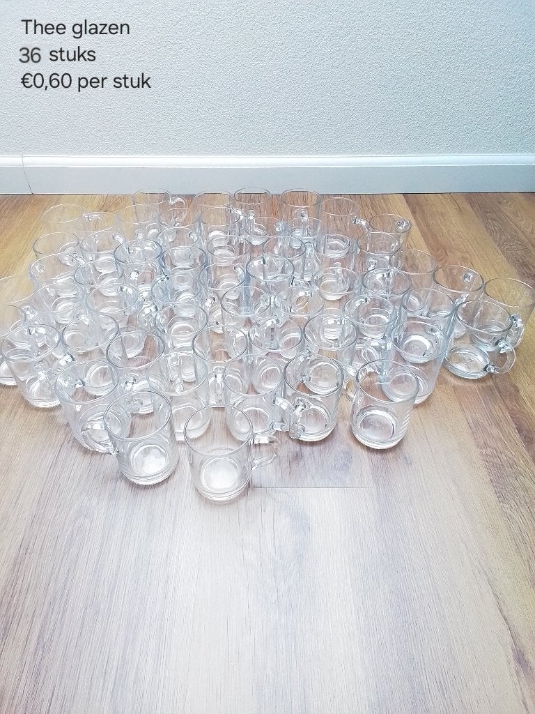 Thee glazen, bierglazen, borden, schalen enz, Ophalen, Gebruikt