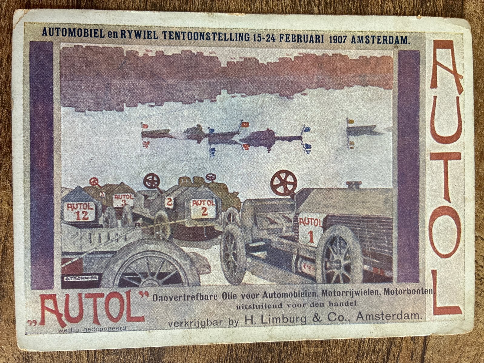 Zeldzame Autotentoonstelling Amsterdam 1907 Briefkaart, Ophalen of Verzenden, Voor 1920, Ongelopen, Voertuig
