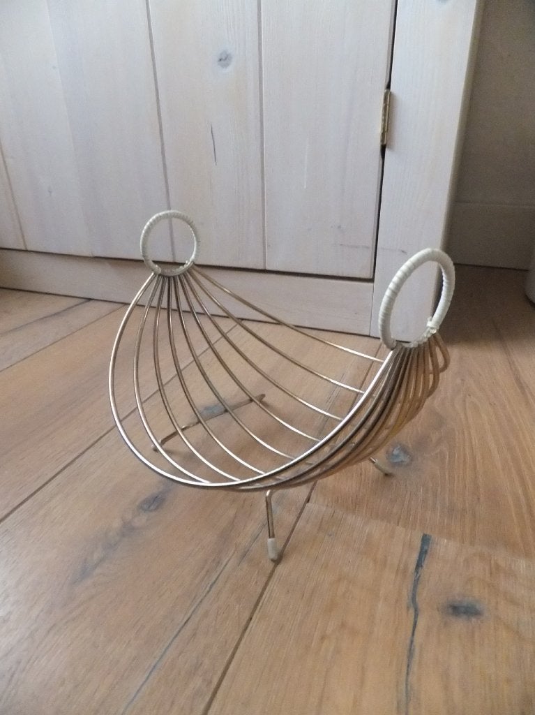 jaren 50/60 vintage fruitschaal, fifties draadmand pilastro, Ophalen of Verzenden, Zo goed als nieuw, Overige vormen, Overige materialen