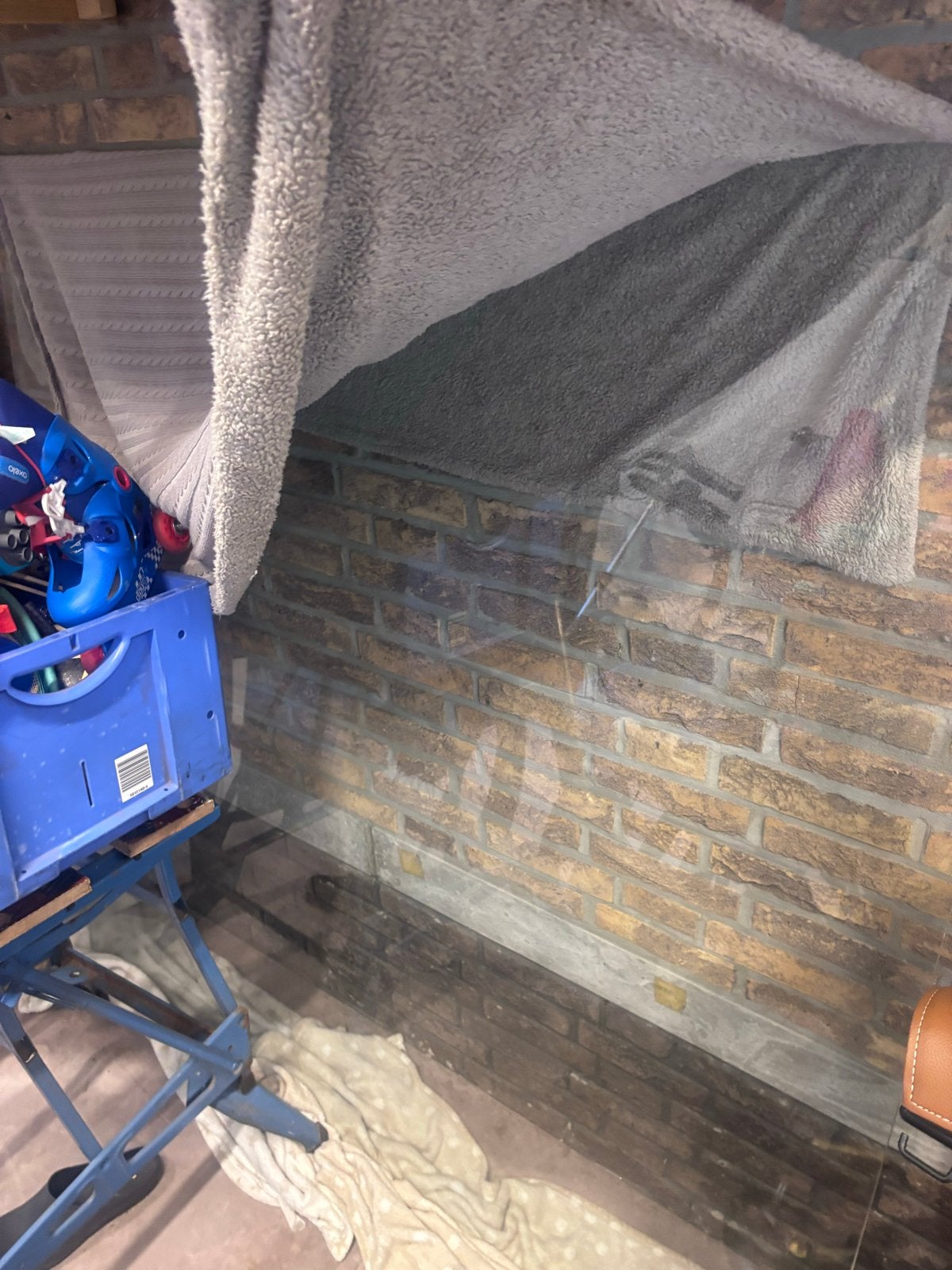 Glasplaat 150x150 cm met krasjes, Ophalen, Gebruikt, Glasplaat, 120 tot 160 cm