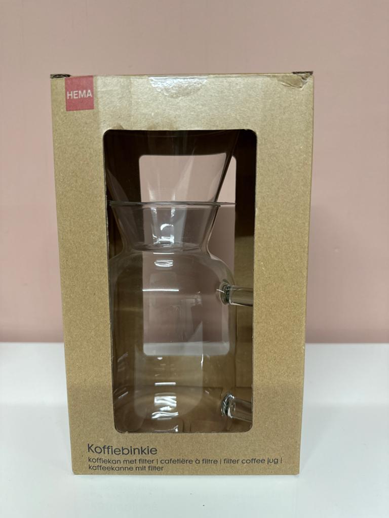 Hema Koffiebinkie - Glazen Koffiekan met Filter, Nieuw, Ophalen of Verzenden, Overige merken, Glas