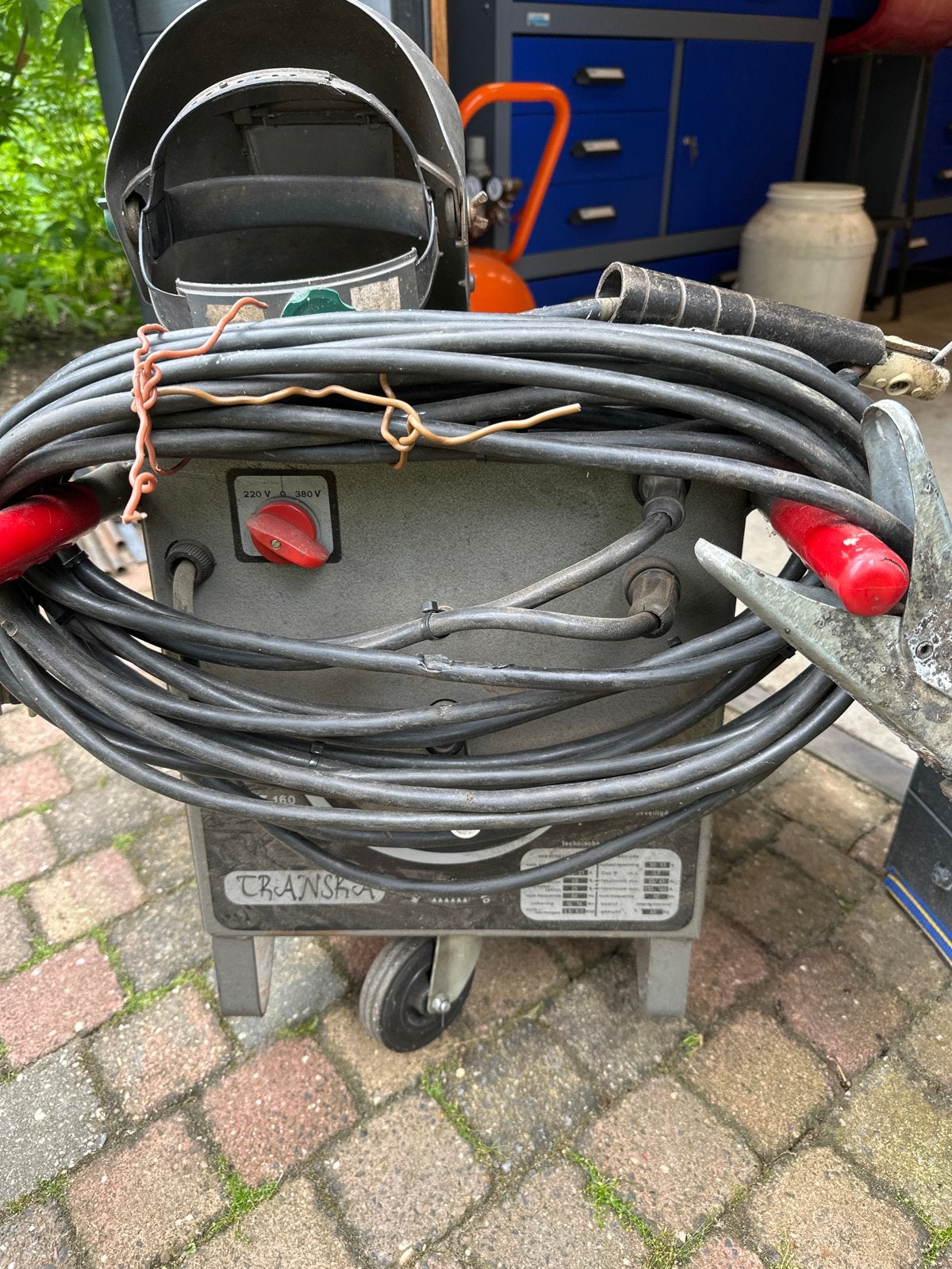 Transka MT 160 Elektrode Lasapparaat met Lashelm, Doe-het-zelf en Verbouw, Gereedschap | Lasapparaten, Ophalen, Gebruikt, 150 tot 250 ampère