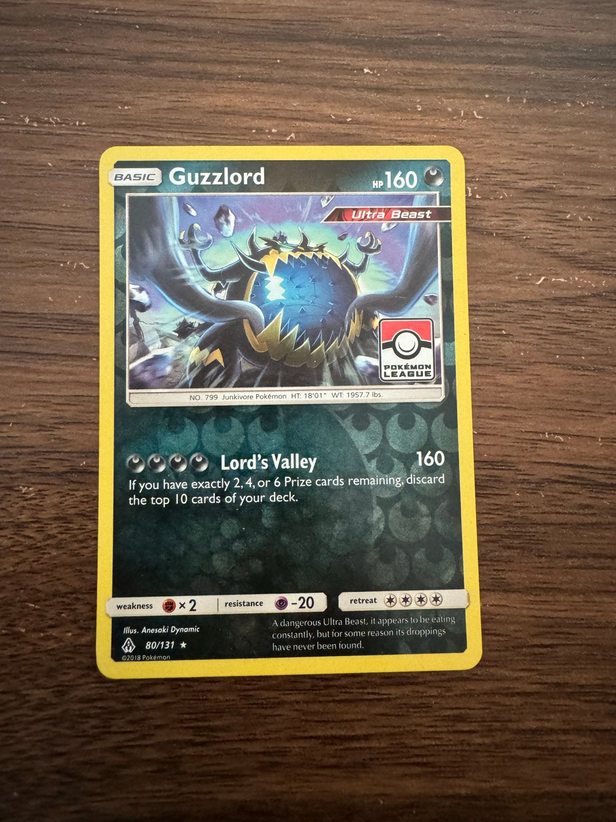 Guzzlord 80/131 - Pokémon Kaart, Ophalen of Verzenden, Gebruikt, Losse kaart