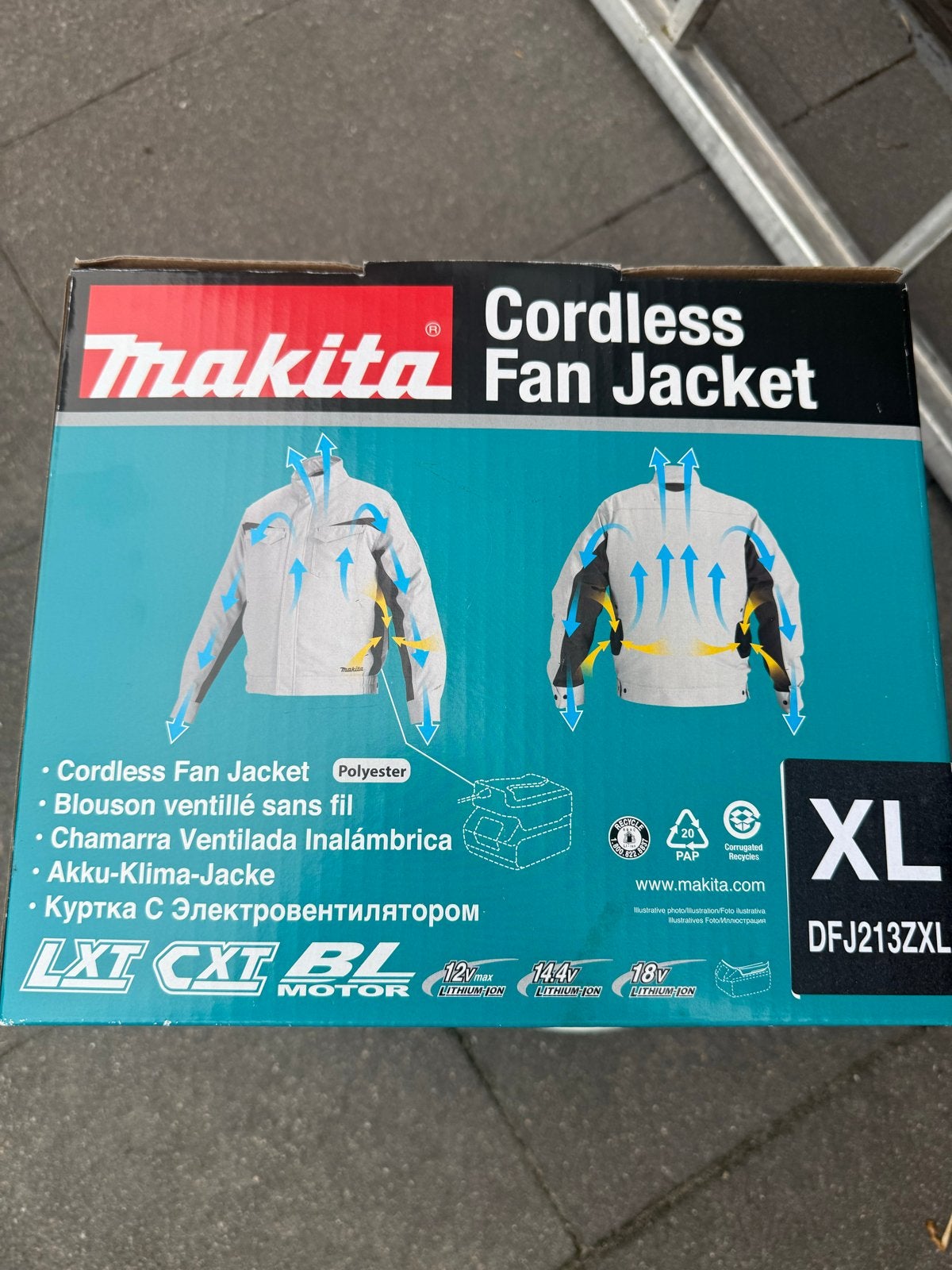 Makita Accu Ventilator Jas - Cordless Fan Jacket DFJ213ZXL, Ophalen, Nieuw