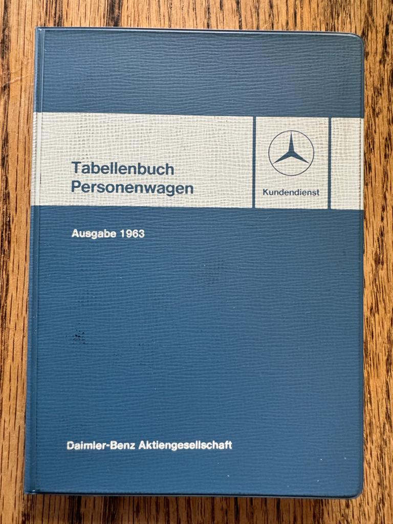 Mercedes Personenauto Tabellenboek 1963 - 480 blz., Boeken, Ophalen of Verzenden, Gelezen, Mercedes