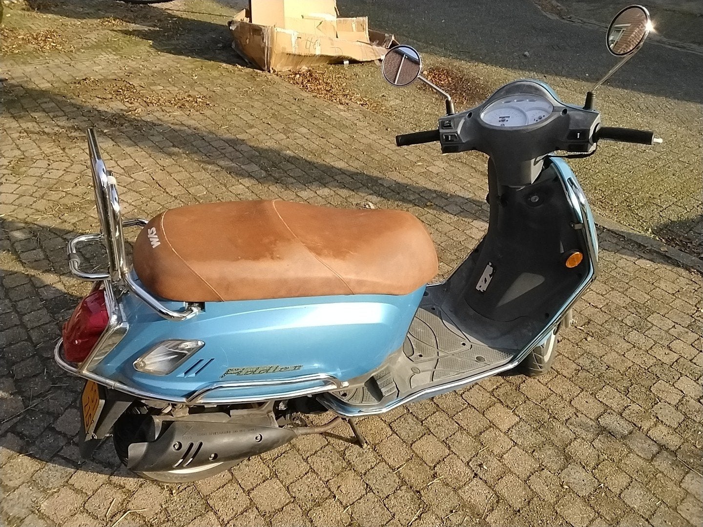 Sym Fiddle II scooter - blauw, Gebruikt, Maximaal 45 km/u, Ophalen of Verzenden, Benzine