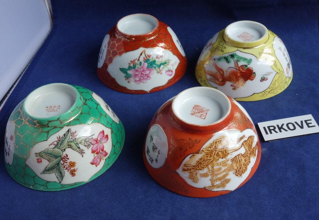 VIER CHINESE KOMMEN EEN SET * Porselein *, Antiek en Kunst, Verzenden