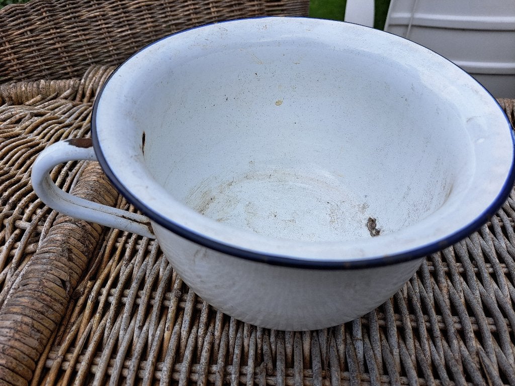 wit emaille piespot ondersteek pispot, Ophalen