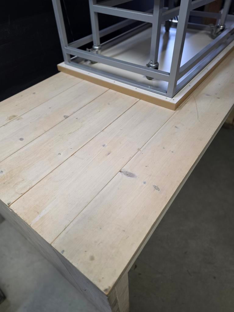 Steigerhouten tafel, Ophalen, Rechthoekig, 200 cm of meer, 50 tot 100 cm